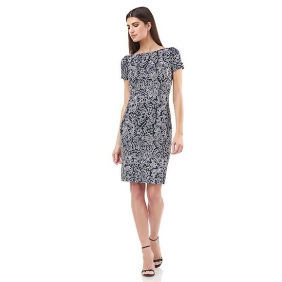JS Collection Women's Soutache Cocktail Dress in Navy/Silver Size 10 MSRP $229 - Picture 1 of 6